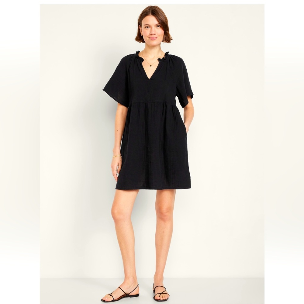 Old Navy Crinkle Gauze Mini Swing Dress